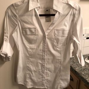 White button up Express top